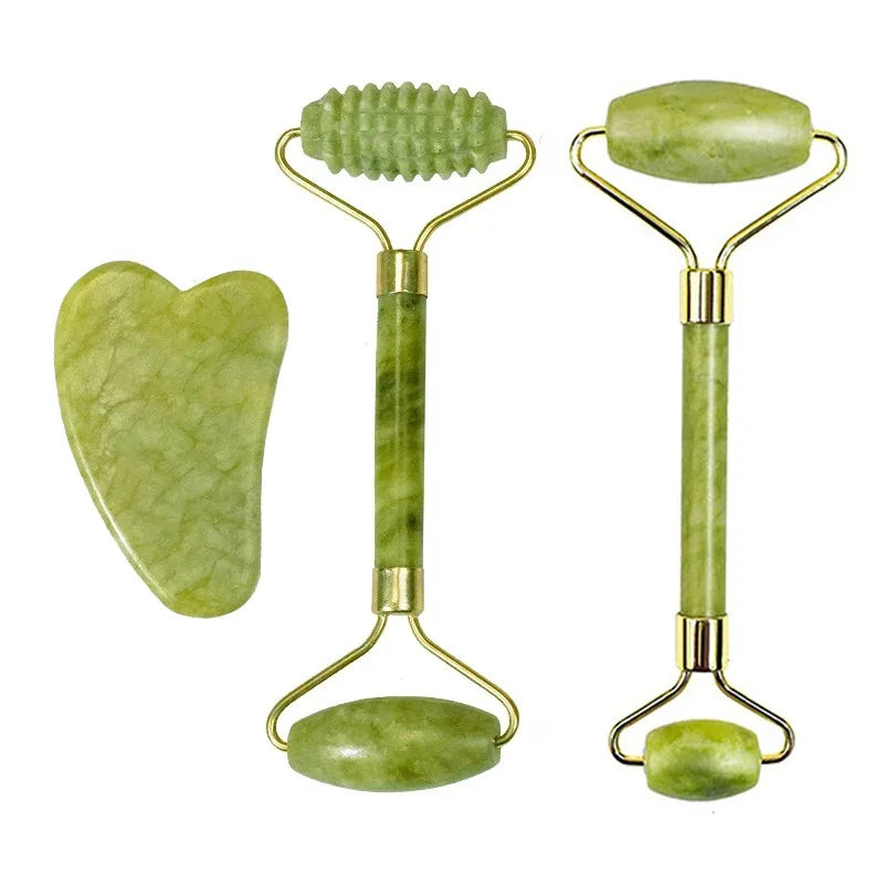 Natural Jade Roller Massager for Face Roller facial liftting Anti-wrinkle Gua Sha Jade Stone Face Massager Beauty Skin Care Tool