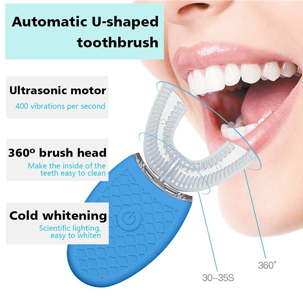 Silicone Electric Toothbrush 360° for Adult Smart Automatic Whitening