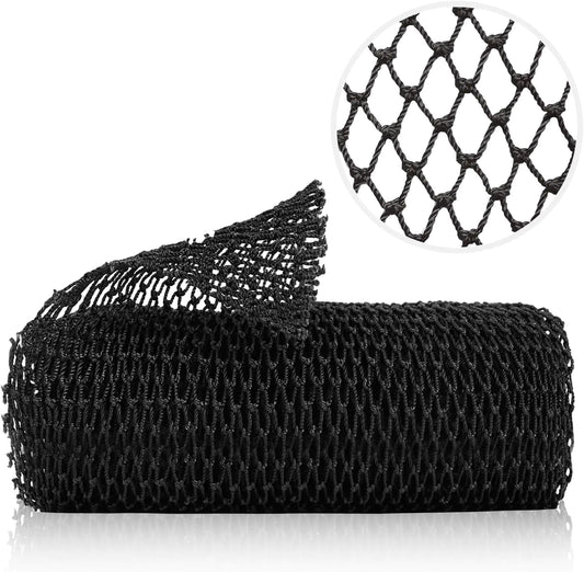 Safefine Authentic Real African Net Sponge Long 100% Knitted Stretch Length up to 170 cm for Bathing Exfoliating Back Scrub for Smoother Skin Ideal for Spa Massages for Women and Men (Black)