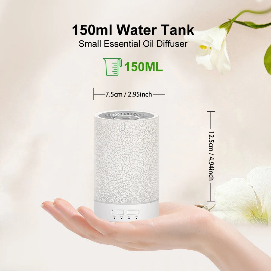 Essential Oil Diffuser Ultrasonic Cool Mist Air Humidifier Usb Power Supply Aroma Diffuser Crack Design With 7 Color Led Lights