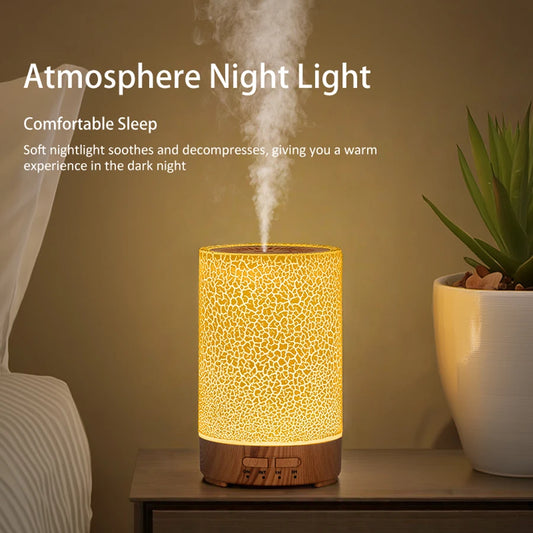 Essential Oil Diffuser Ultrasonic Cool Mist Air Humidifier Usb Power Supply Aroma Diffuser Crack Design With 7 Color Led Lights