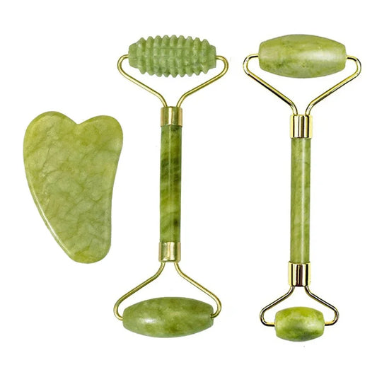 Natural Jade Roller Massager for Face Roller facial liftting Anti-wrinkle Gua Sha Jade Stone Face Massager Beauty Skin Care Tool