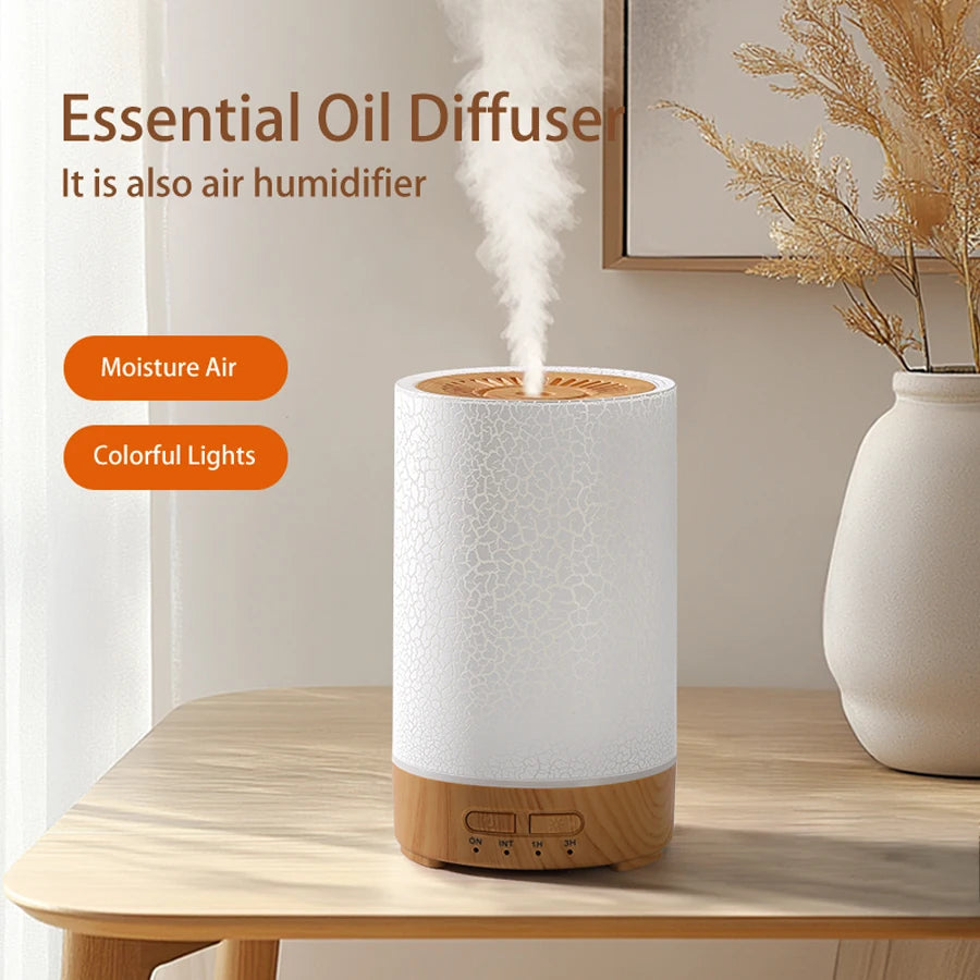 Essential Oil Diffuser Ultrasonic Cool Mist Air Humidifier Usb Power Supply Aroma Diffuser Crack Design With 7 Color Led Lights