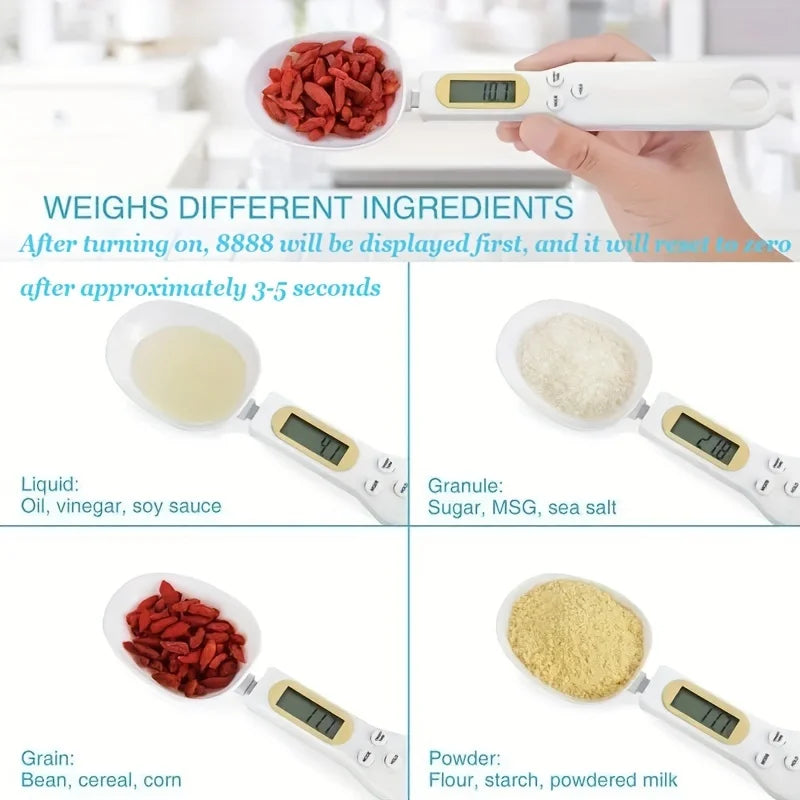 Spoon scale, measuring spoon scale, food scale, mini electronic scale, ingredient scale, cat dog food scale, milk powder scale
